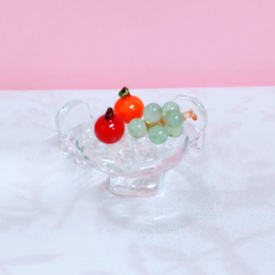 ガラス細工 リンゴ（ミニ) ミニチュア 雑貨 置物 小物 秋 果物 林檎