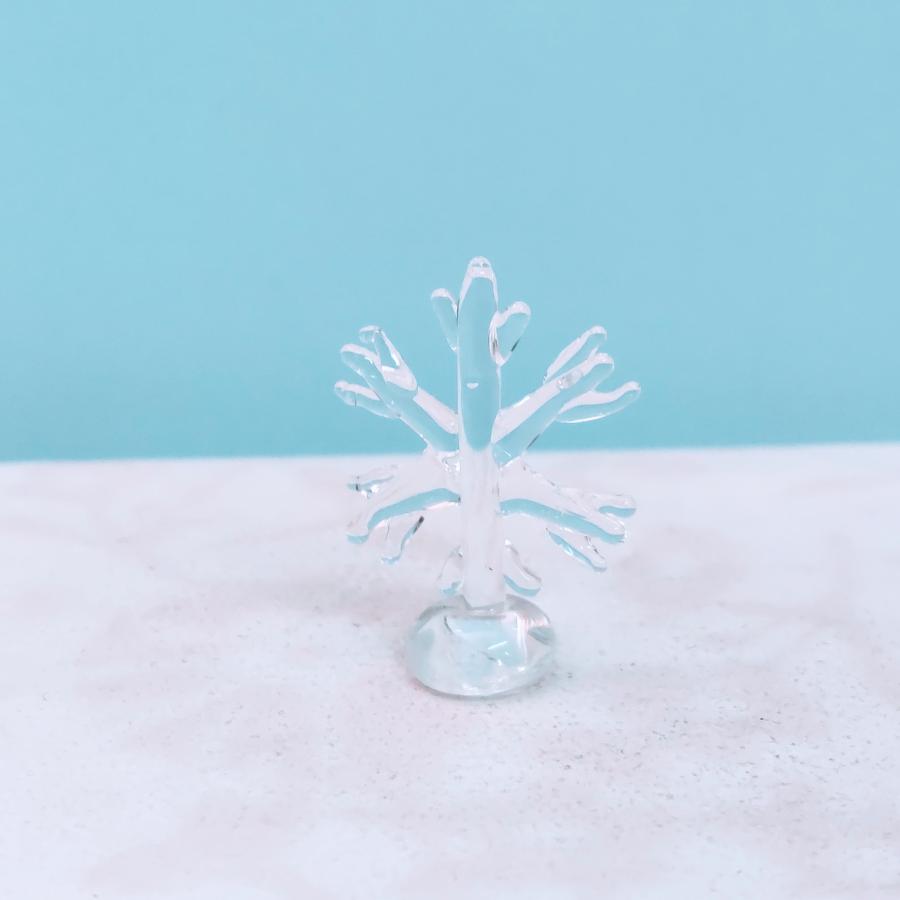 ガラス細工 雪の結晶（クリア）ミニチュア 雑貨 置物 小物 冬