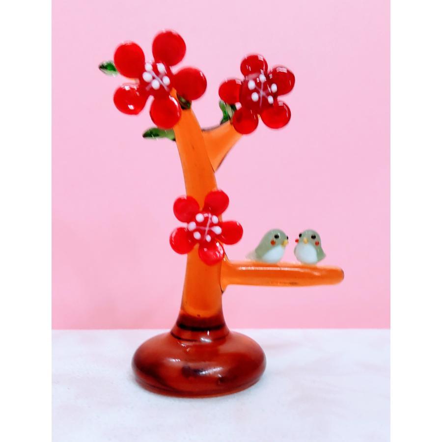 ガラス細工 うぐいす（ミニ）ミニチュア 雑貨 置物 小物 鳥 鶯 : きた