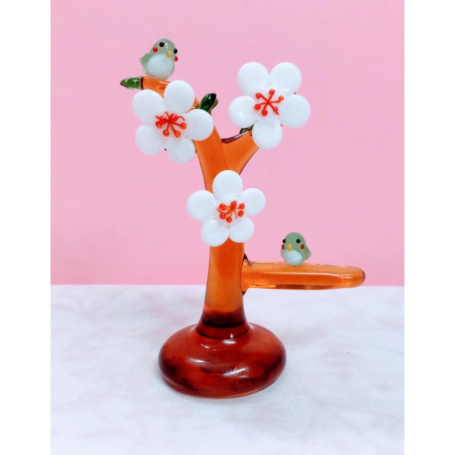 ガラス細工 うぐいす（ミニ）ミニチュア 雑貨 置物 小物 鳥 鶯 : きた