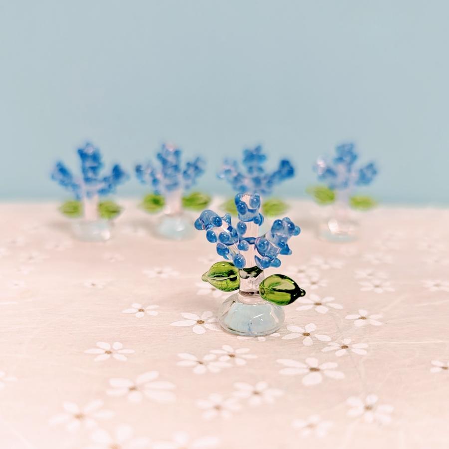 ガラス細工 ラベンダー（S) ミニチュア 雑貨 置物 小物 花 : きたの