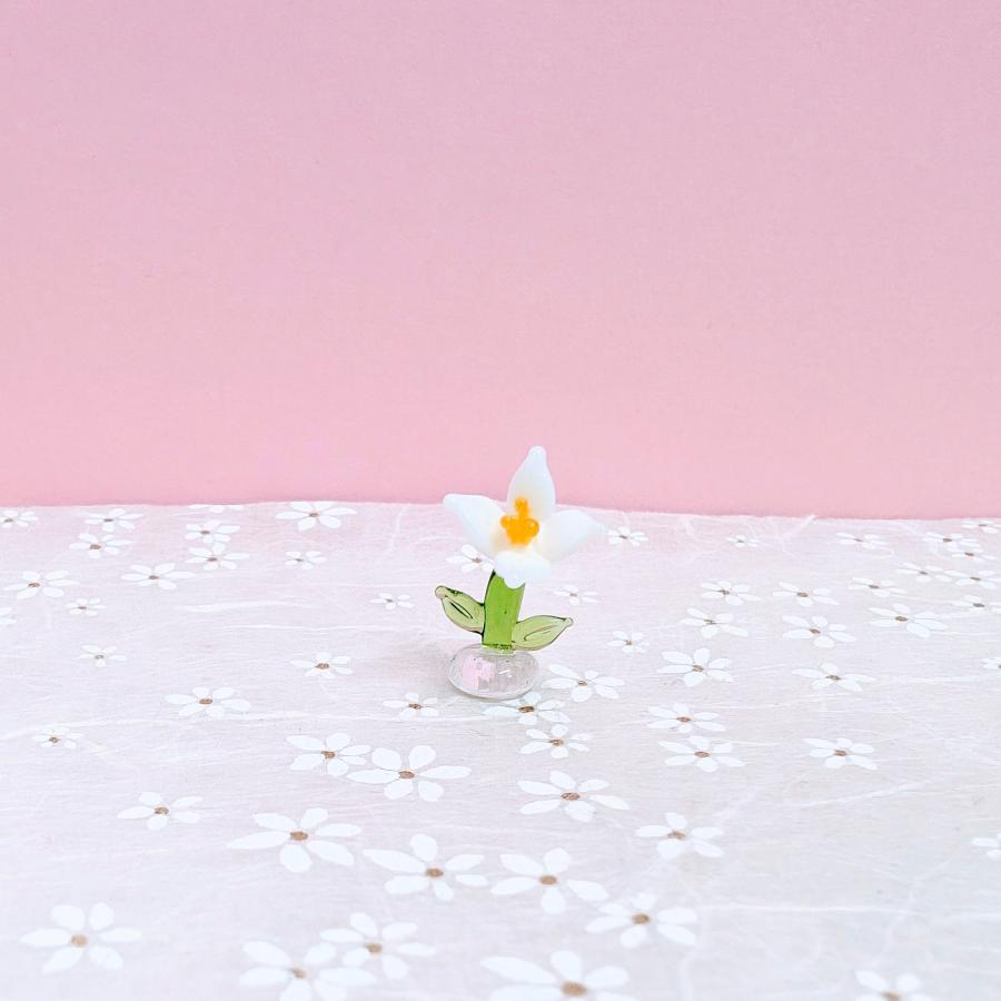 ガラス細工 ユリの花（S）ミニチュア 雑貨 置物 小物 花 : きたの