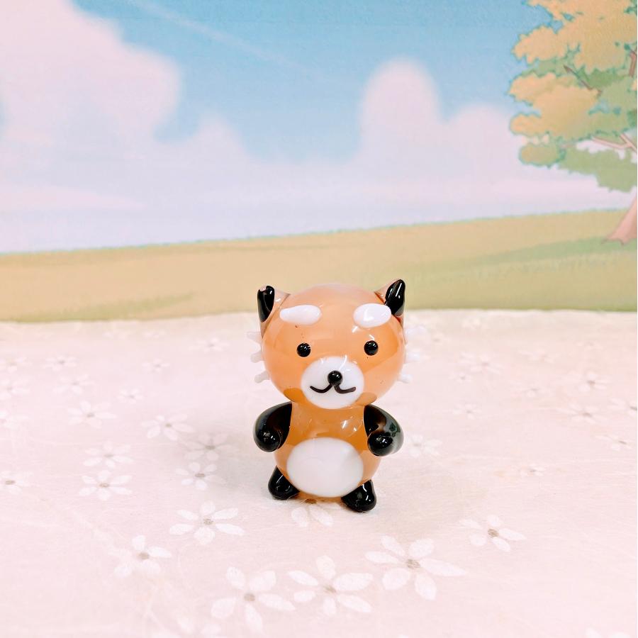 ガラス細工 レッサーパンダ（立）ミニチュア 雑貨 置物 小物 : きたの