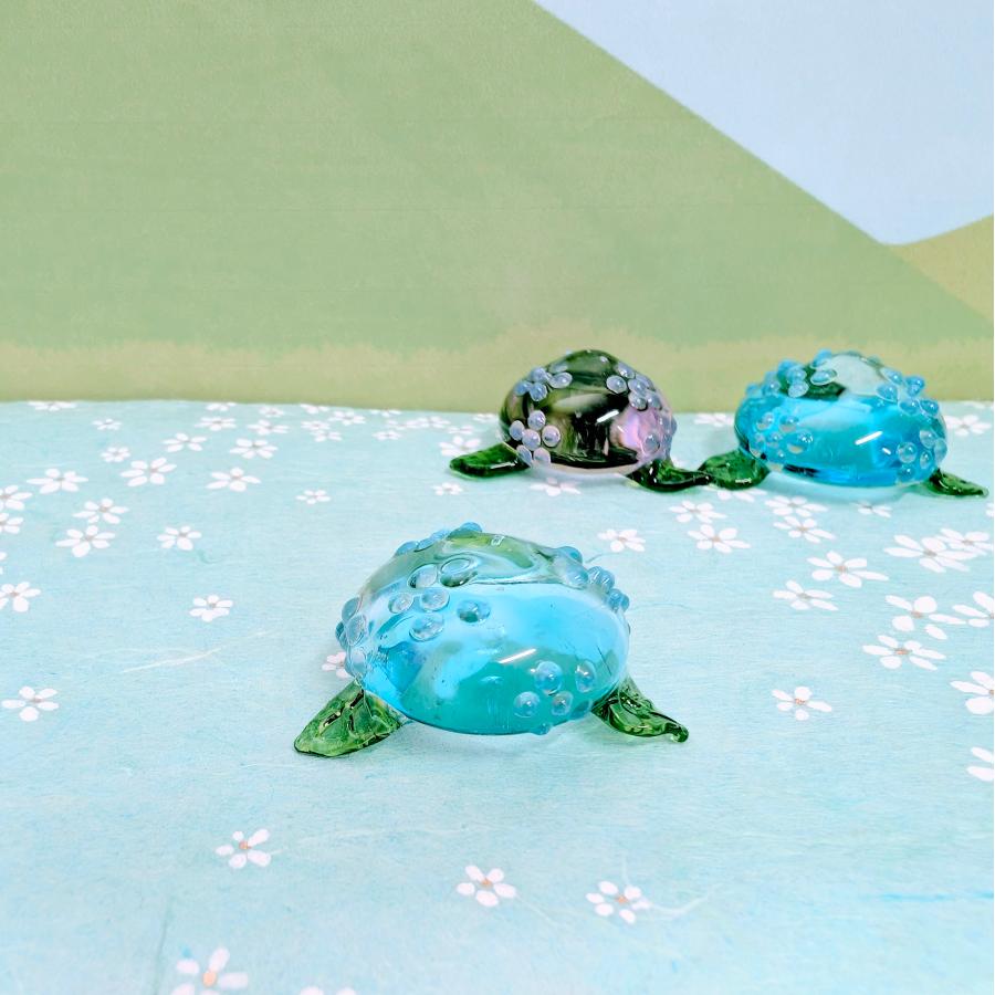 ガラス細工 アジサイ（L) 青 ミニチュア 雑貨 置物 小物 花 紫陽花