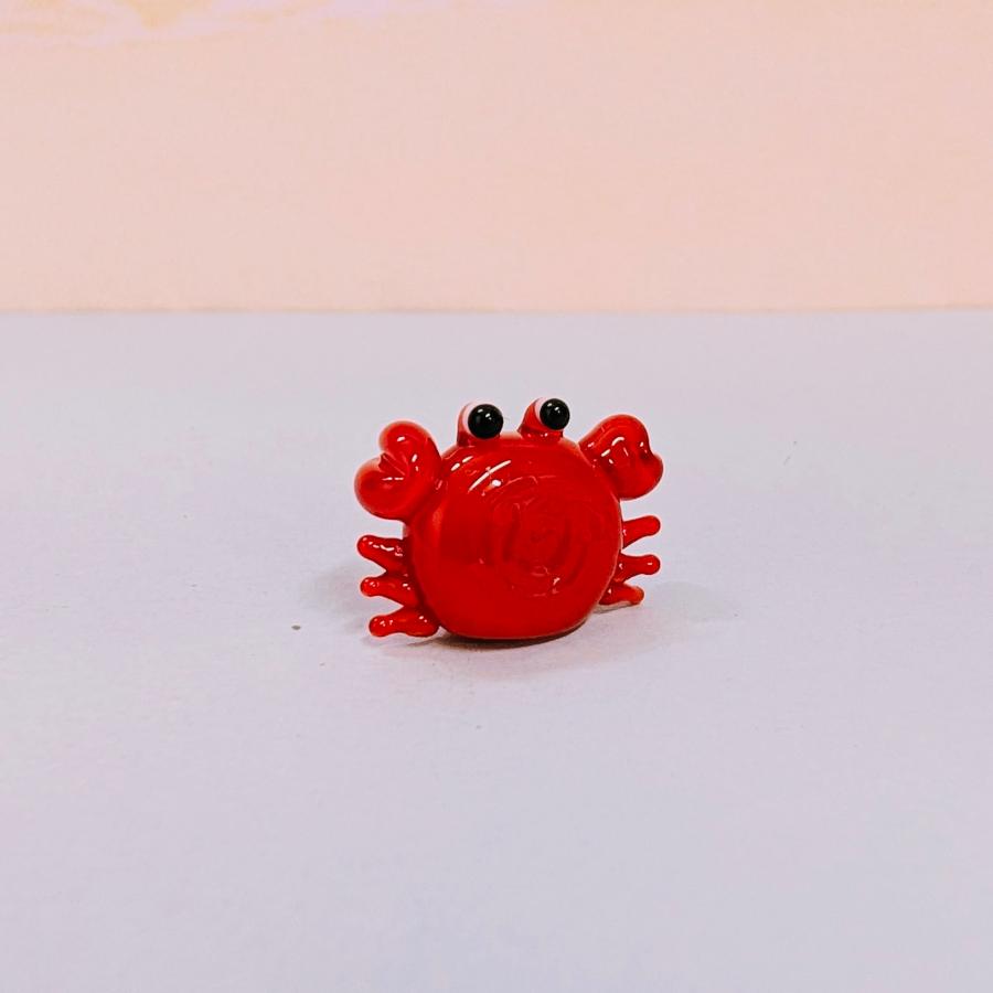 ガラス細工 カニ（S) 立 ミニチュア 置物 蟹 : きたのガラス工芸
