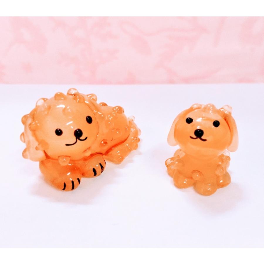 ガラス細工 イヌベット（L) トイプードル親子 ミニチュア 置物 雑貨 犬
