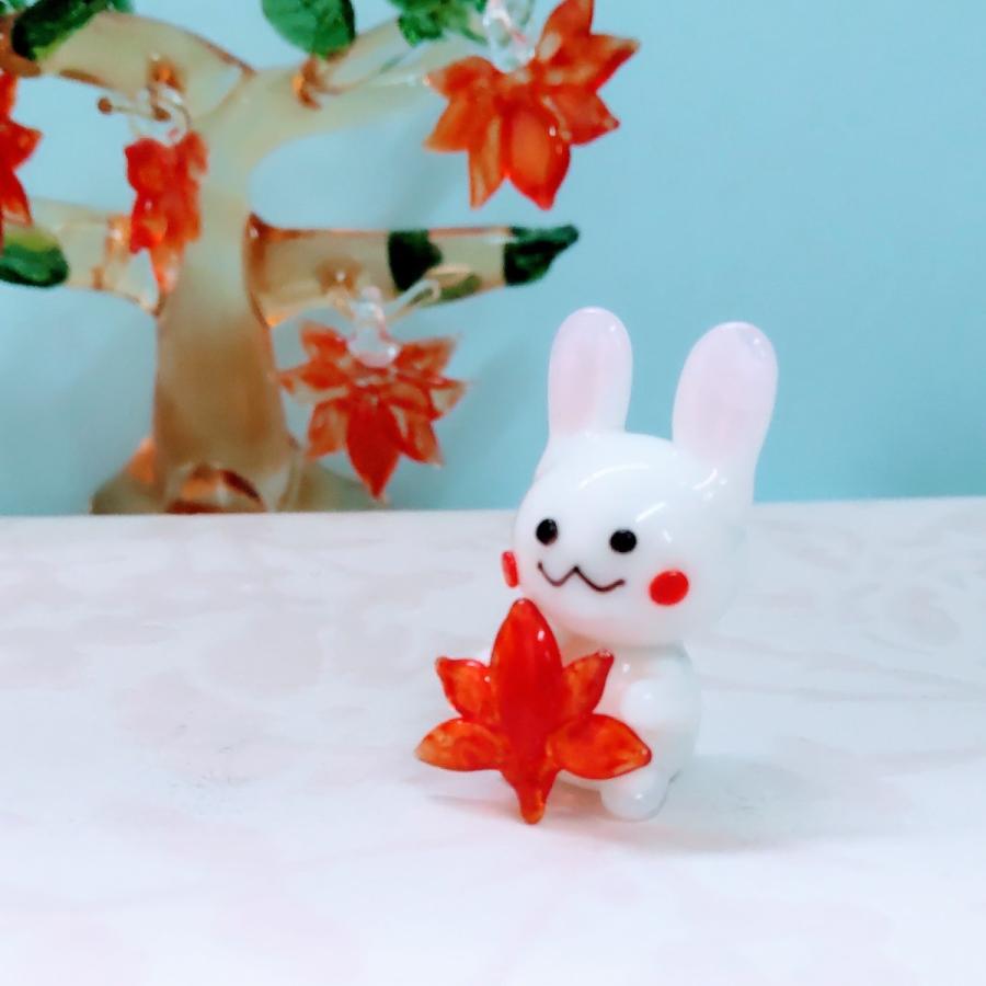 ガラス細工　ミニチュア　もみじ ガラス細工 紅葉（S) ミニチュア 置物 雑貨 葉 ディスプレイ もみじ