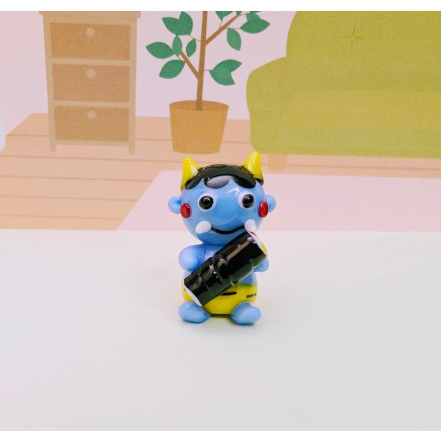 ガラス細工 青鬼と恵方巻 ミニチュア 雑貨 置物 小物 節分 : きたの