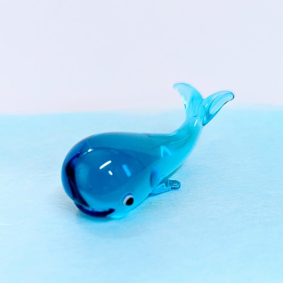 ガラス細工 クジラ（L) ミニチュア 雑貨 置物 小物 鯨 箸置き : きたの