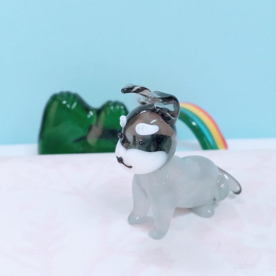 ガラス細工 シュナウザー（L）ミニチュア 置物 雑貨 犬 小物 動物