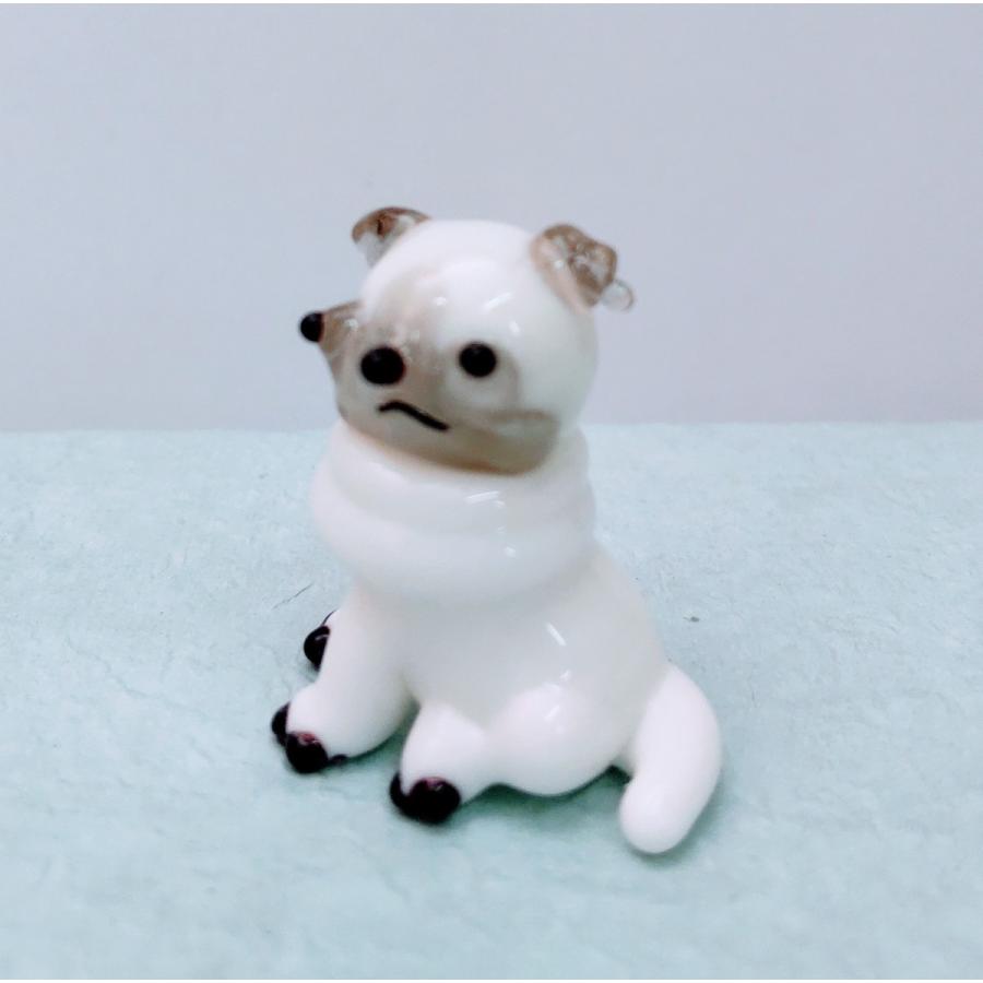 ガラス細工 パグ（L) ミニチュア 置物 雑貨 犬 : きたのガラス工芸