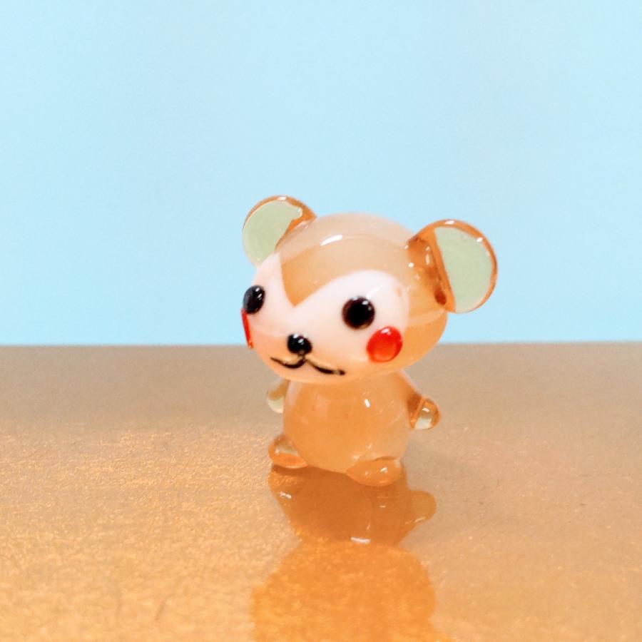 ガラス細工 サル（M) 申 ミニチュア 置物 雑貨 小物 干支 十二支