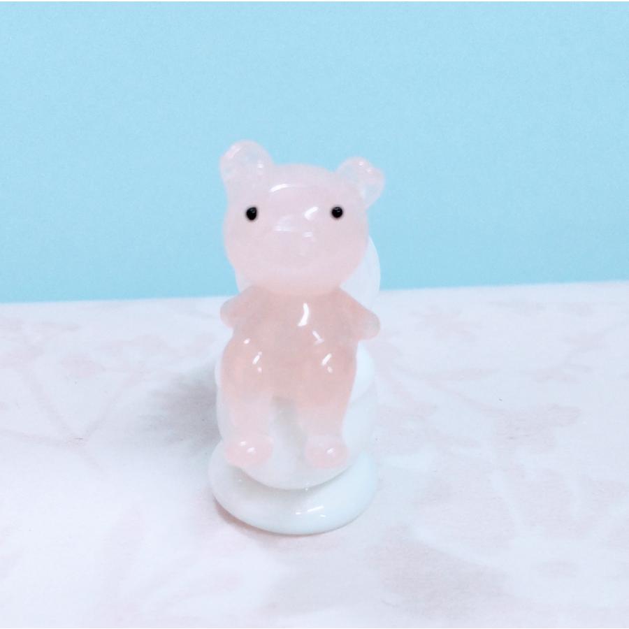 ガラス細工 トイレ ブタ ミニチュア 置物 雑貨 動物 豚 小物 : きたの