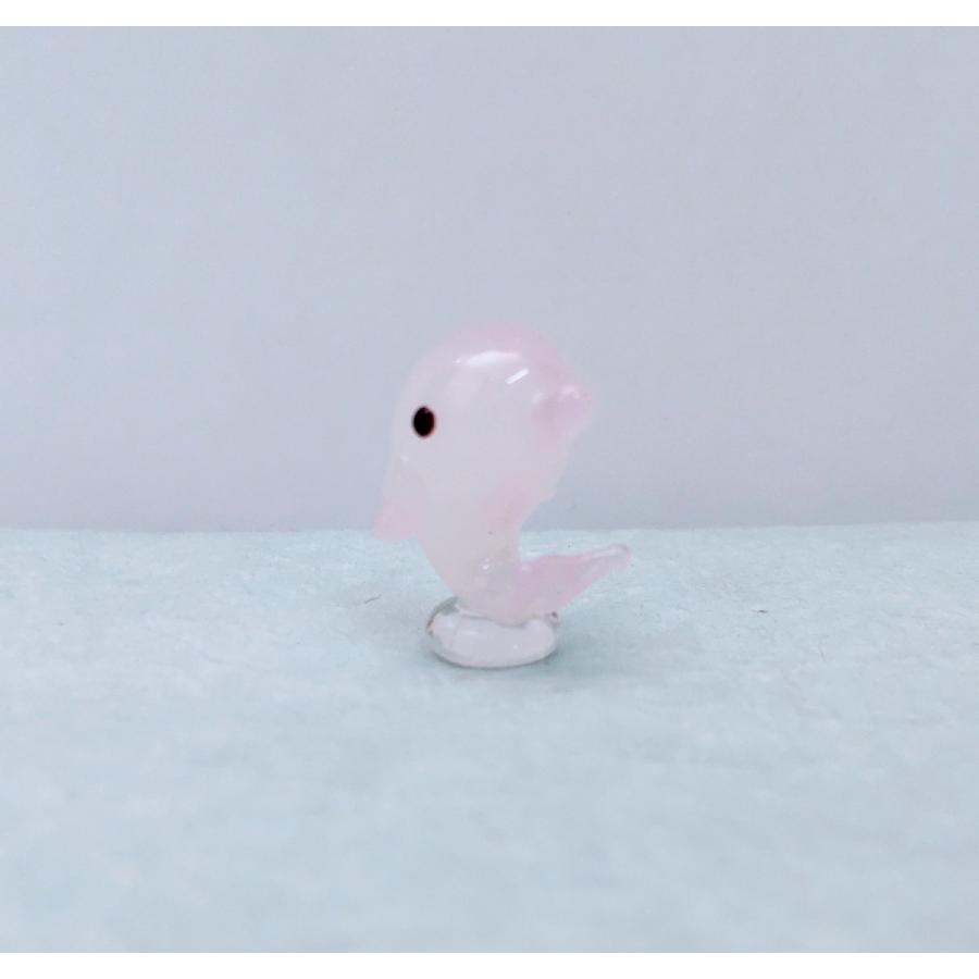 ガラス細工 イルカ ピンク 立 セール特価 S ミニチュア 雑貨 置物 海 小物 水族館