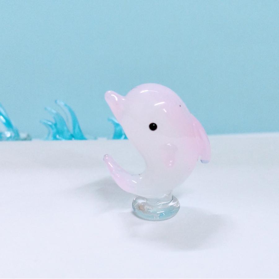 ガラス細工 イルカ ピンク 立 (M) ミニチュア 置物 雑貨 水族館 ガラス細工 イルカ ピンク 立 (M) ミニチュア 置物 雑貨 水族館