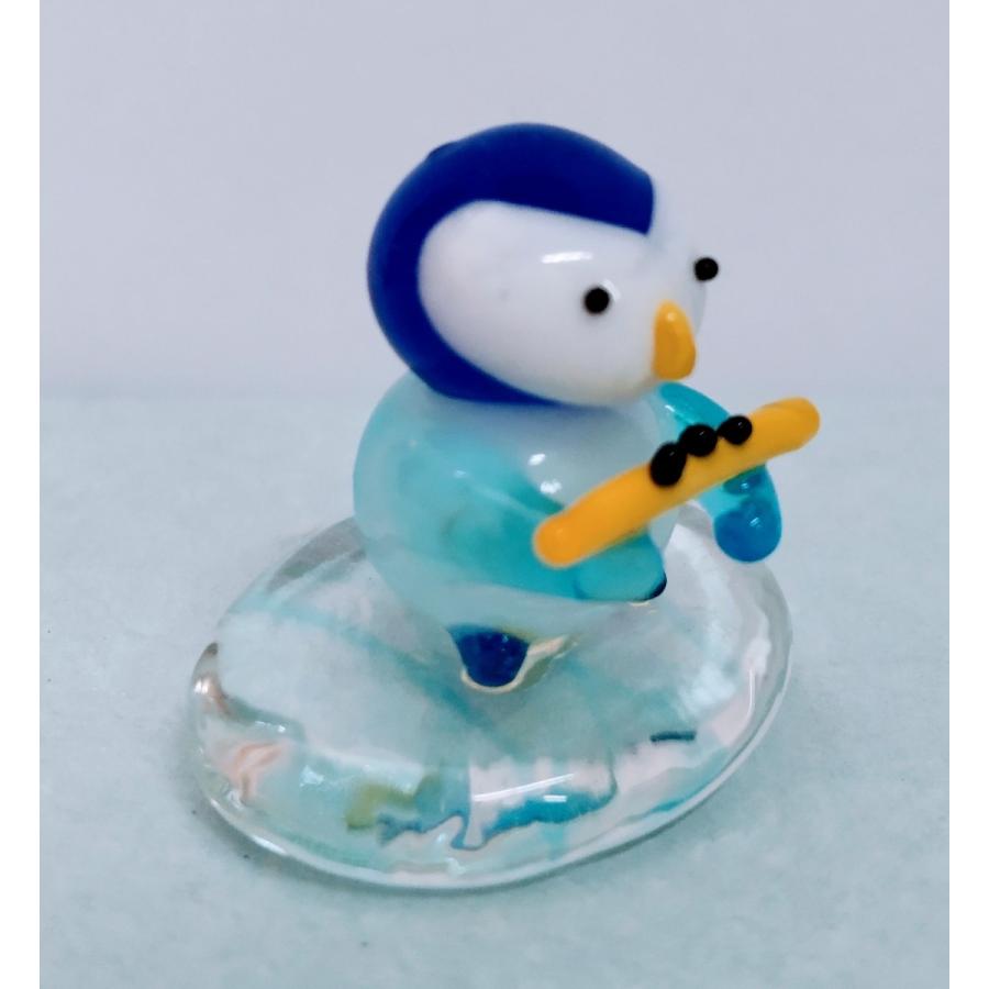ガラス細工　ペンギンバンド　フルート　ミニチュア　置物　雑貨　水族館　ペンギン　海　小物　オーケストラ｜biburo｜02