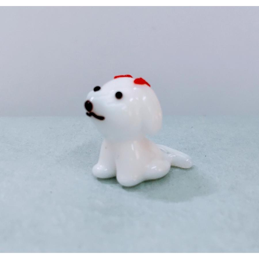 ガラス細工 マルチーズ（S）ミニチュア 置物 雑貨 犬 小物 動物 : きた