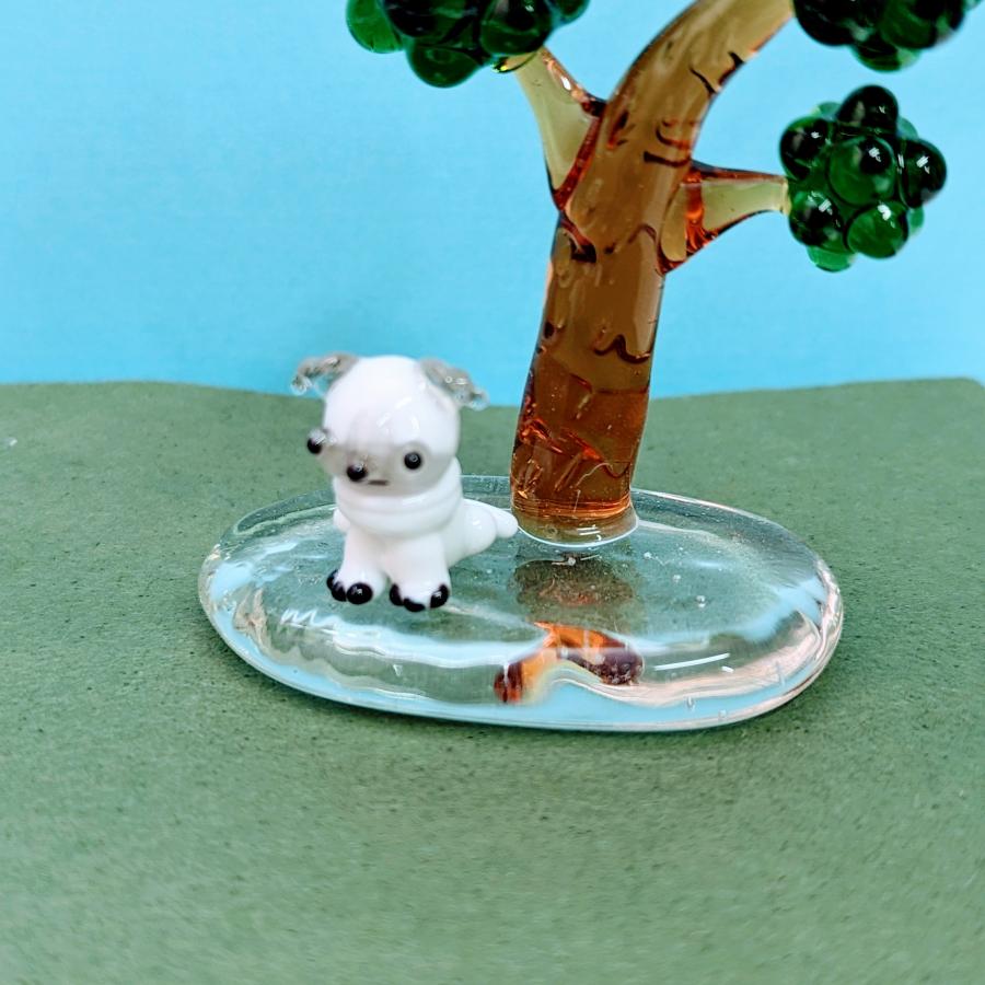 ガラス細工 パグ（S）ミニチュア 置物 雑貨 犬 小物 動物 : きたの