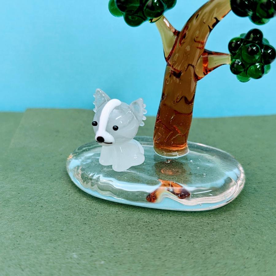 ガラス細工 パピヨン（S）ミニチュア 置物 雑貨 犬 小物 動物 : きたの