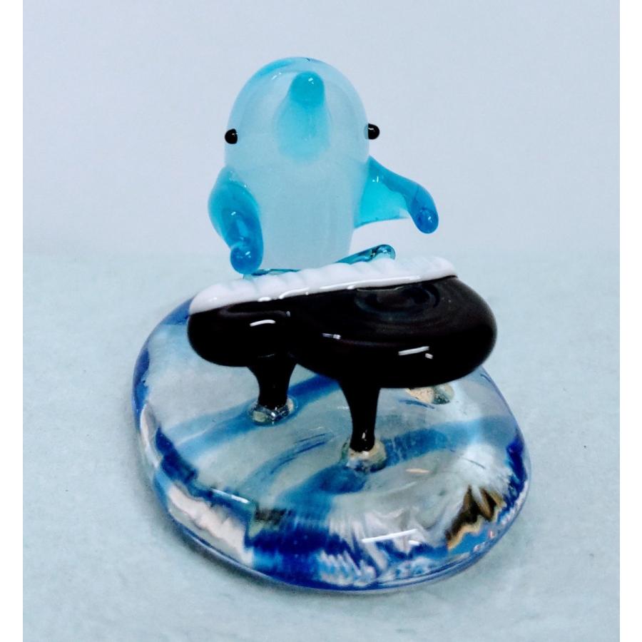 ガラス細工 イルカバンド ピアノ ミニチュア 置物 雑貨 イルカ 水族館