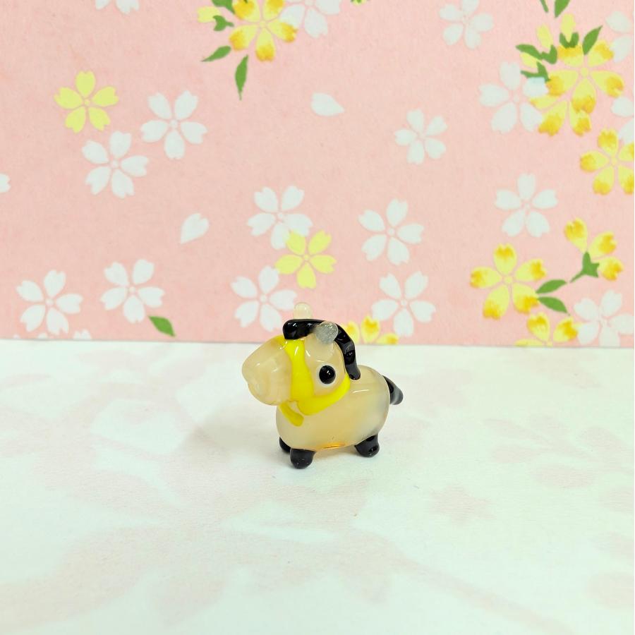 とも　ガラス細工　ミニチュア ガラス細工 ウマ（ミニ）ミニチュア 雑貨 置物 小物 午 12支 : きたの