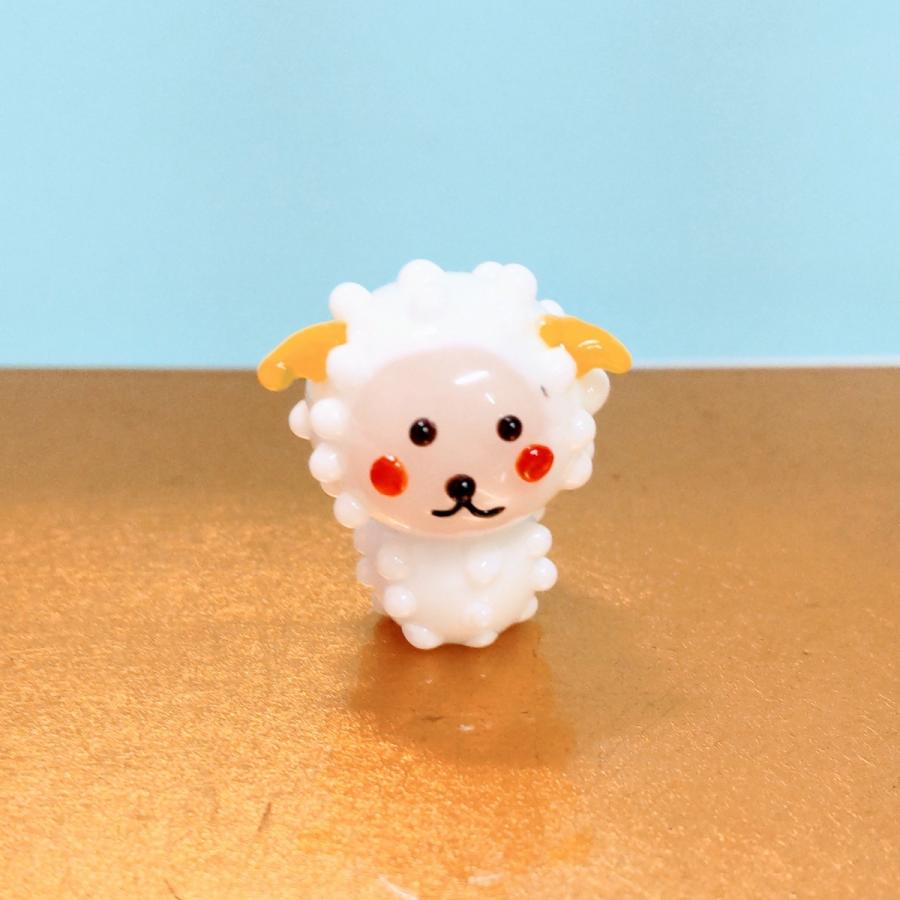 ガラス細工 ヒツジ（M) 未 ミニチュア 置物 雑貨 小物 干支 十二支