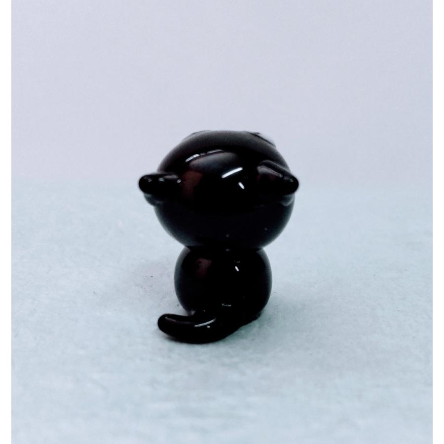 ガラス細工 お座りネコ（M）クロ ミニチュア 置物 雑貨 猫 小物 動物