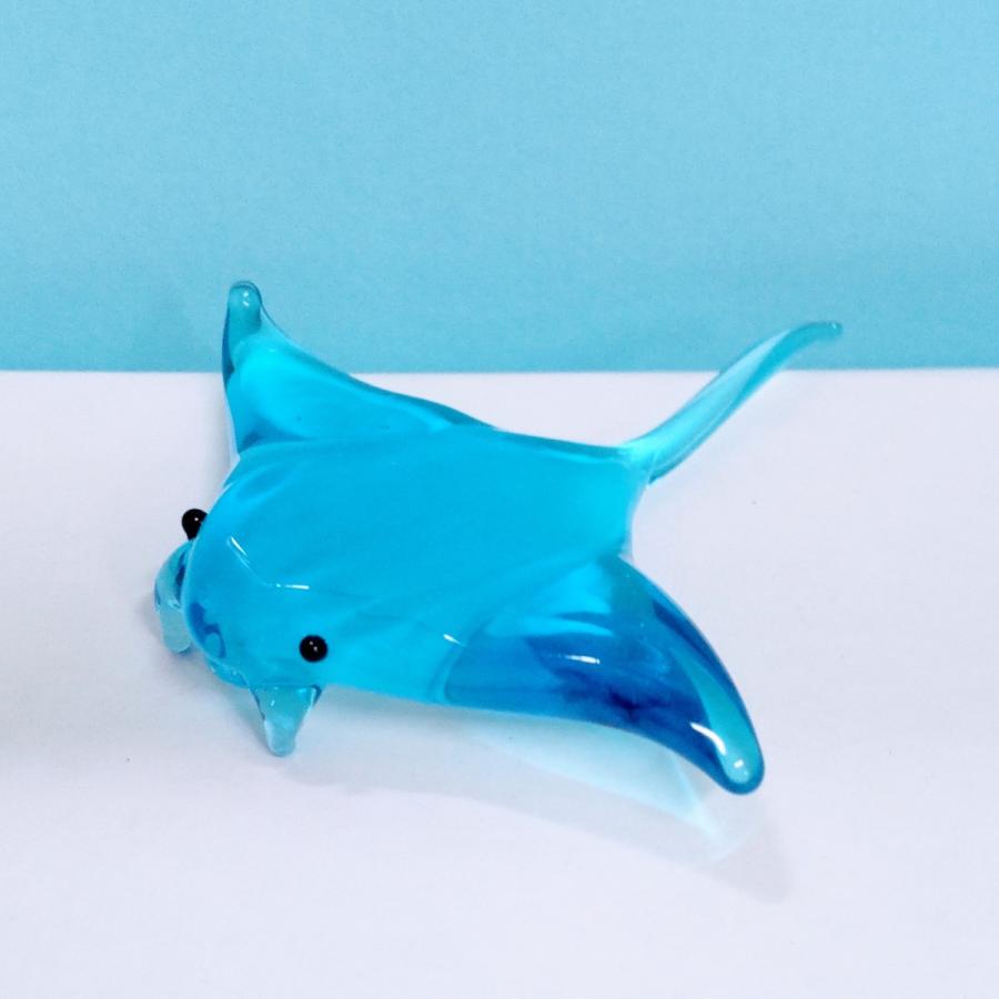ガラス細工 マンタ(LL) 青 ミニチュア 置物 雑貨 水族館 海 ガラス細工 マンタ(LL) 青 ミニチュア 置物 雑貨 水族館 海