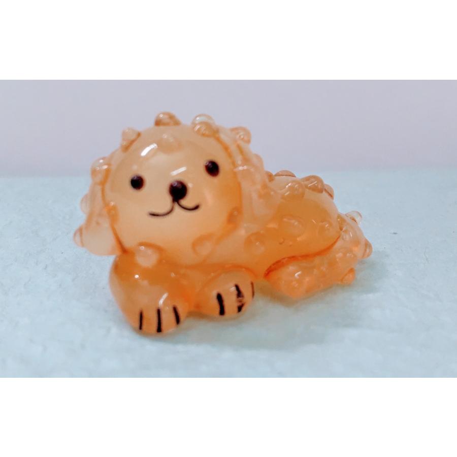 ガラス細工 トイプードル 横 ミニチュア 置物 雑貨 犬 小物 動物