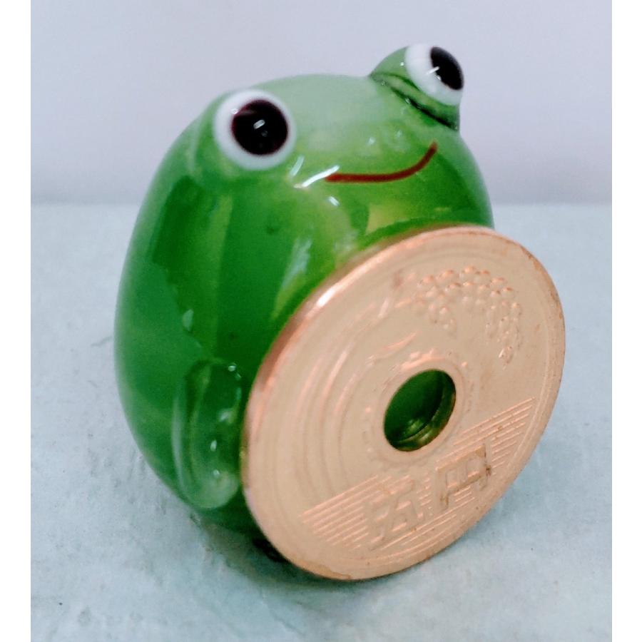 ガラス細工 ご縁 カエル（L) ミニチュア 置物 雑貨 5円 縁起物 : きた
