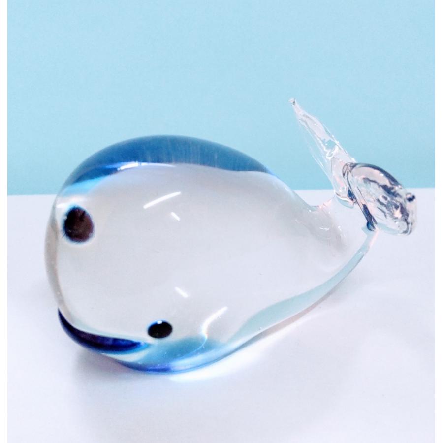 ガラス細工 クジラ クリア（LL) ミニチュア 置物 雑貨 水族館 海 小物