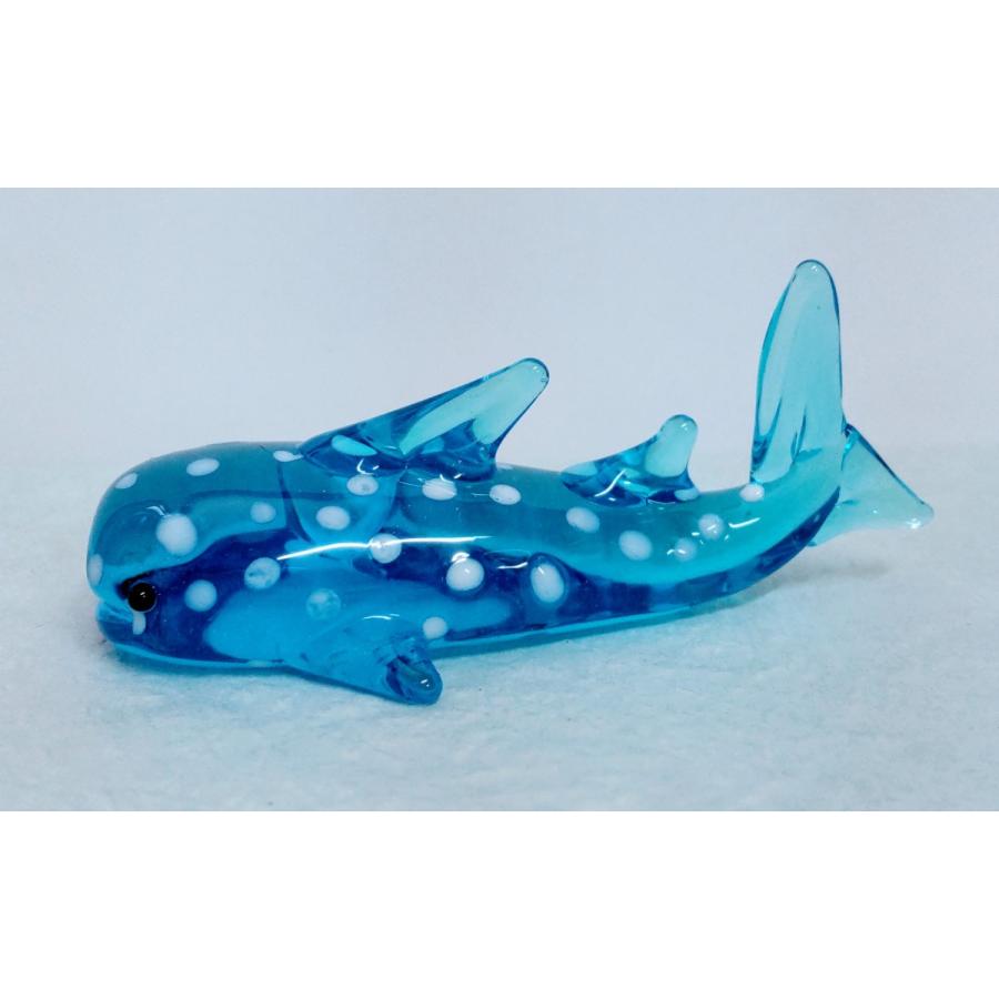 ガラス細工 ジンベイザメ（L) ミニチュア 置物 雑貨 水族館 海