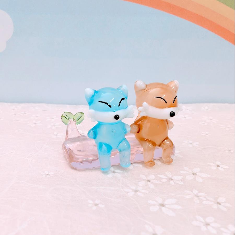 キツネガラス細工ミニチュア
