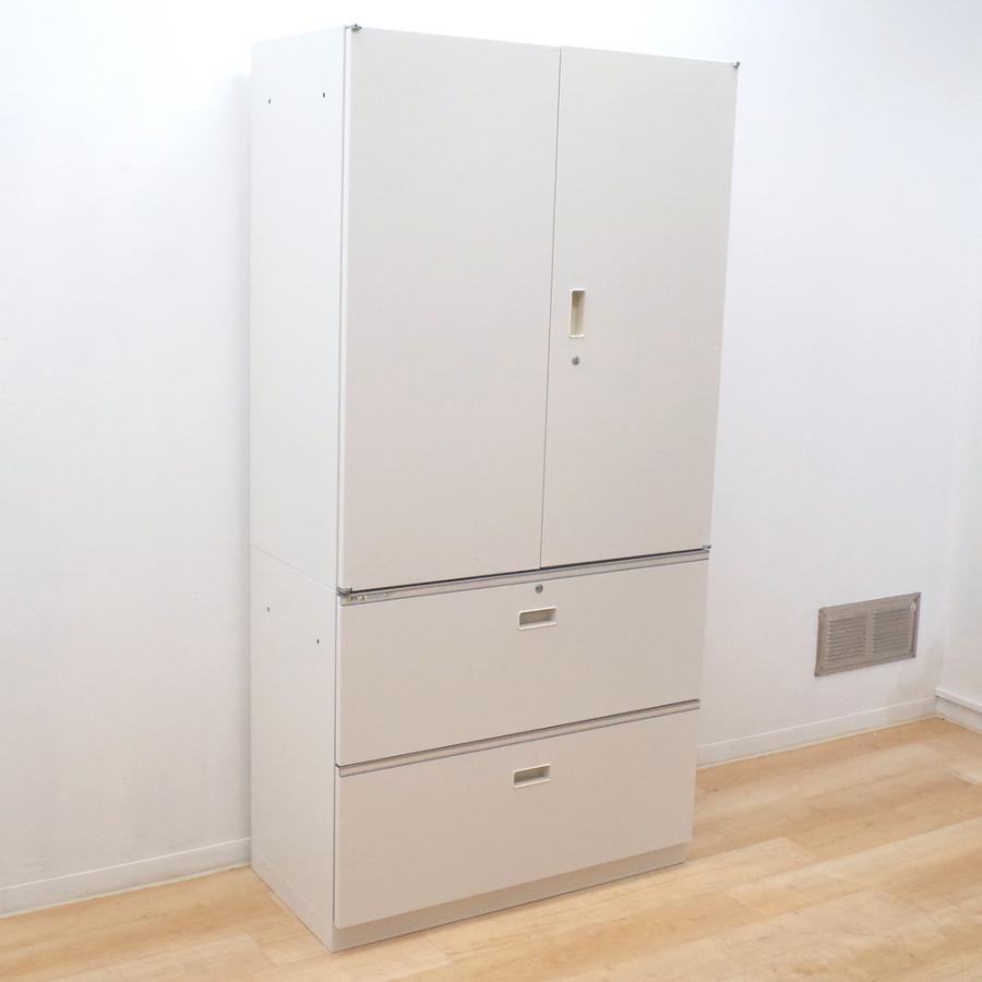 イトーキ 上下書庫 両開き扉 3段ラテラル 鍵付き【引き取り限定】