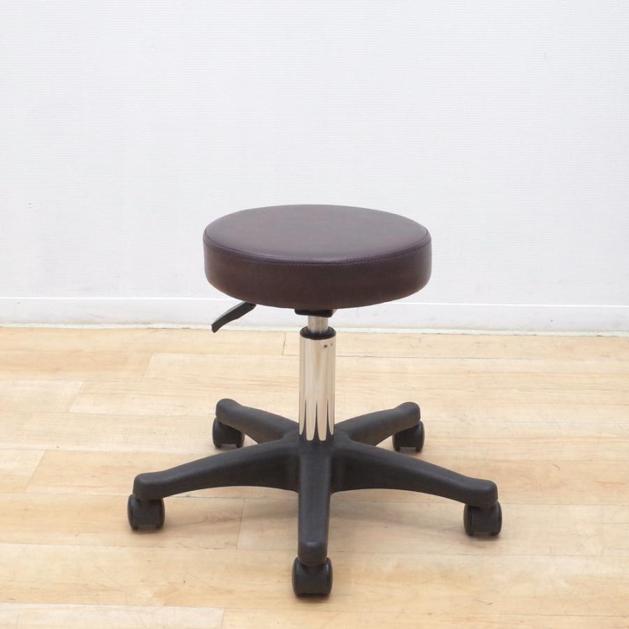 美品】サロン用 ブラウン 合成皮革 バースツール 高さ調整可能