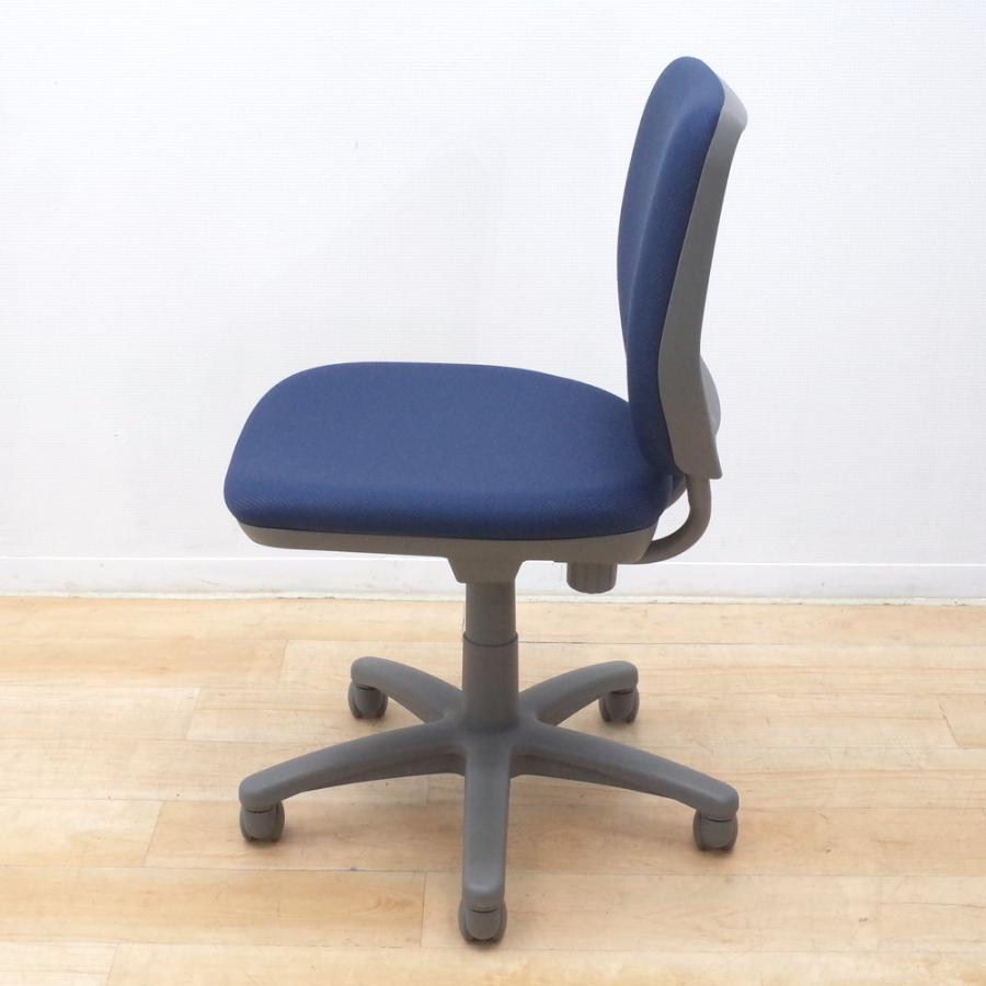中古】オカムラ(OKAMURA) オフィスチェア 肘無しチェア ネイビー