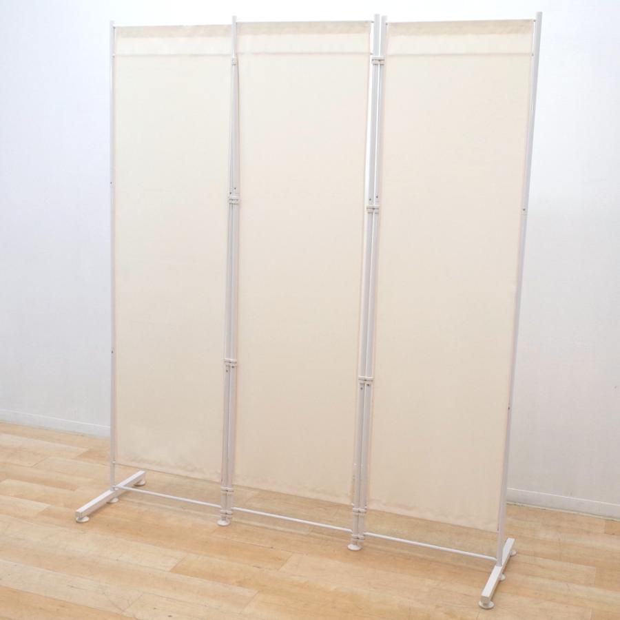 3連ローパーテーション ホワイト 布製 自立式 パーテーション 衝立
