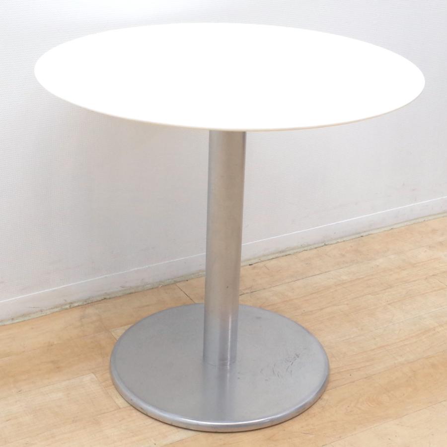 丸テーブル SOGOKAGU 相合家具 直径75cm ホワイト/シルバー カフェ