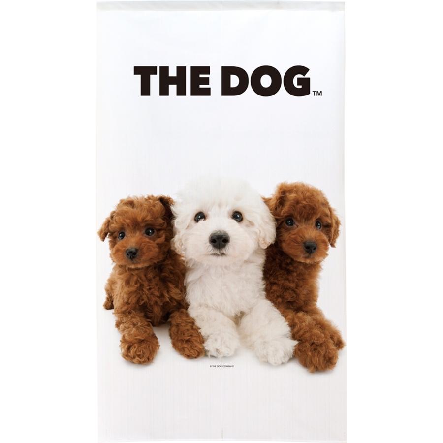 のれん　暖簾　洋風　THE DOG　いぬ　犬　プードル 3匹　85×150cm　日本製