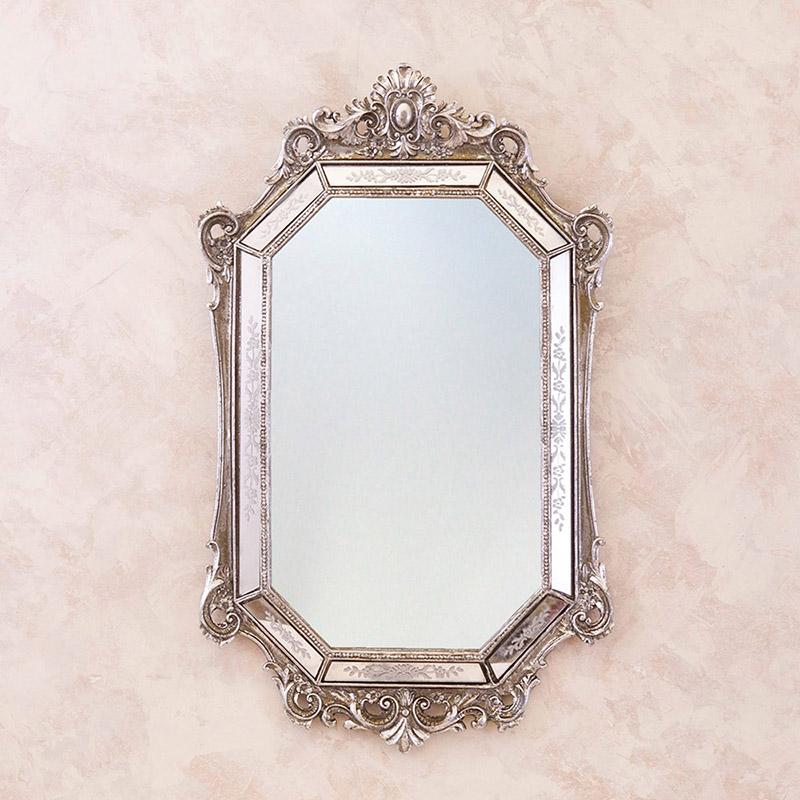 鏡 壁掛け鏡 アンティーク ミラー ロココデコ ウォールミラー