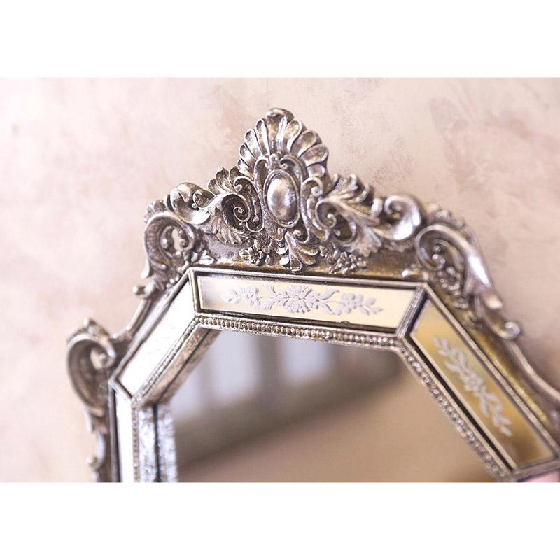 鏡 壁掛け鏡 アンティーク ミラー ロココデコ ウォールミラー