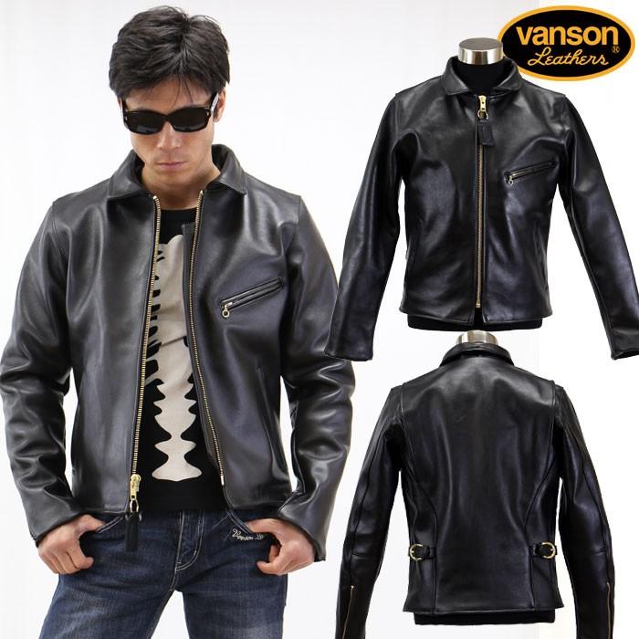 VANSON バンソン レザージャケット シングルライダース 革ジャン エンフィールドジャケット enf :enf-blk:BICKS