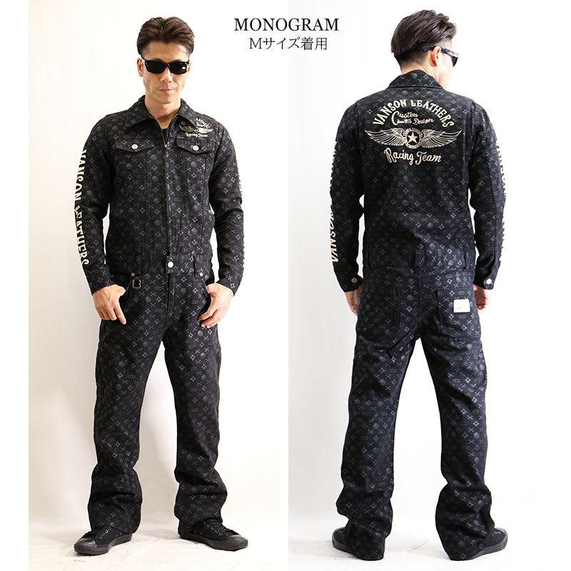 VANSON（バンソン） デニム刺繍オールインワン つなぎ フライング