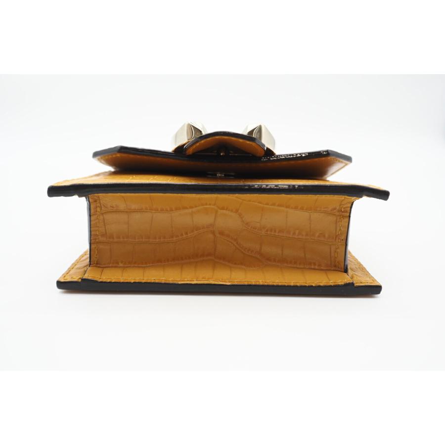 ☆安心の3大保証☆ Aランク ≪JIMMY CHOO ジミー チュウ/ショルダーバッグ≫ クロコ型押し ミニパリス チェーン イエロー 極美品 送料無料 ☆安心の3大保証☆ Aランク ≪JIMMY CHOO ジミー チュウ/ショルダー