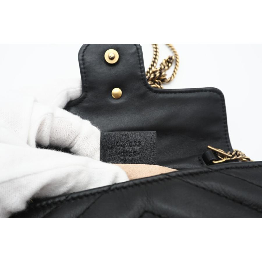 ☆安心の3大保証☆ ABランク ≪GUCCI グッチ/ショルダーバッグ≫ 476433 GGマーモント キルティング スーパーミニバッグ ブラック 美品 送料無料 ☆安心の3大保証☆ Bランク ≪GUCCI グッチ/ショルダーバッグ≫ 476433