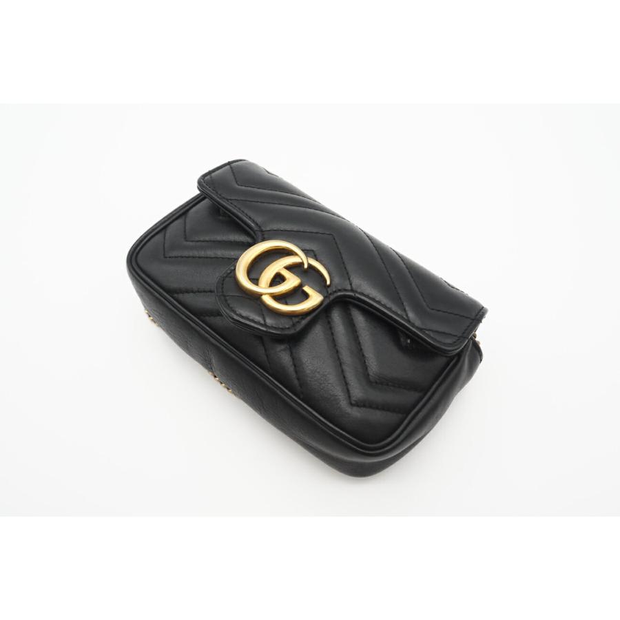 ☆安心の3大保証☆ ABランク ≪GUCCI グッチ/ショルダーバッグ≫ 476433 GGマーモント キルティング スーパーミニバッグ ブラック 美品 送料無料 ☆安心の3大保証☆ Bランク ≪GUCCI グッチ/ショルダーバッグ≫ 476433