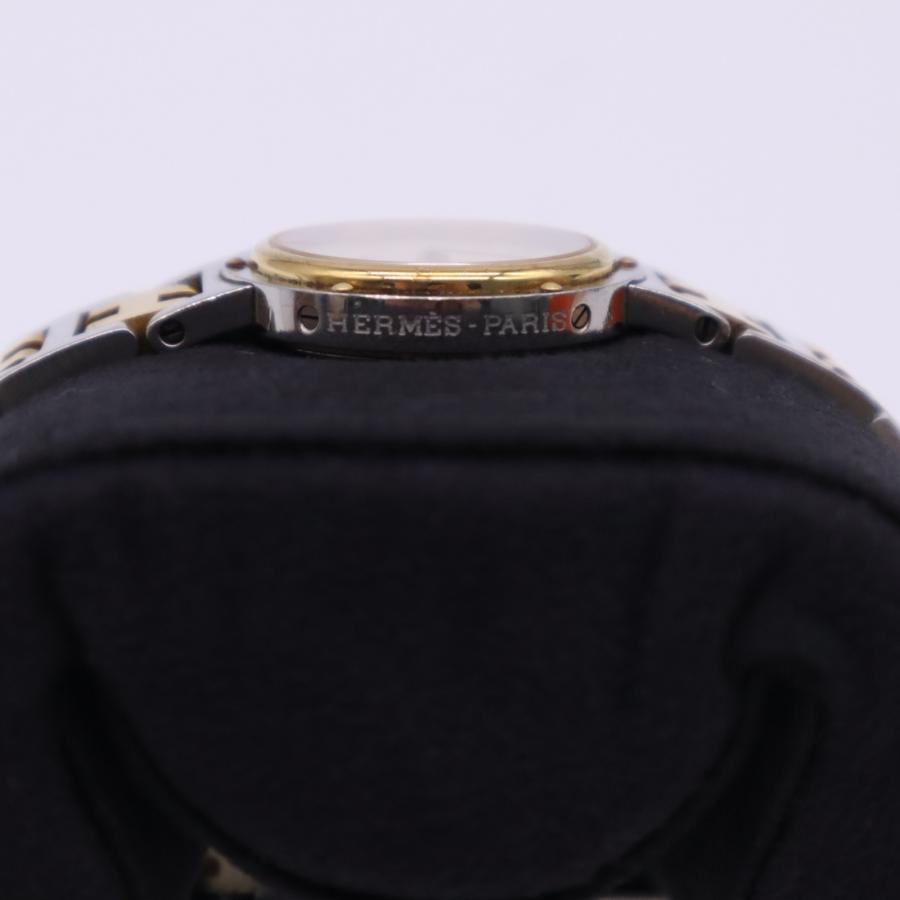 ★3日以内返品可★  HERMES エルメス クリッパー 腕時計 クオーツ ステンレススティール ベージュ文字盤 稼働 | HERMES | 06