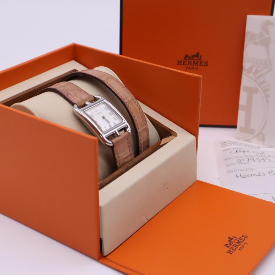 ★3日以内返品可★  HERMES エルメス ケープコッド 腕時計 ドゥブルトゥール クオーツ ステンレススティール 文字盤 | HERMES