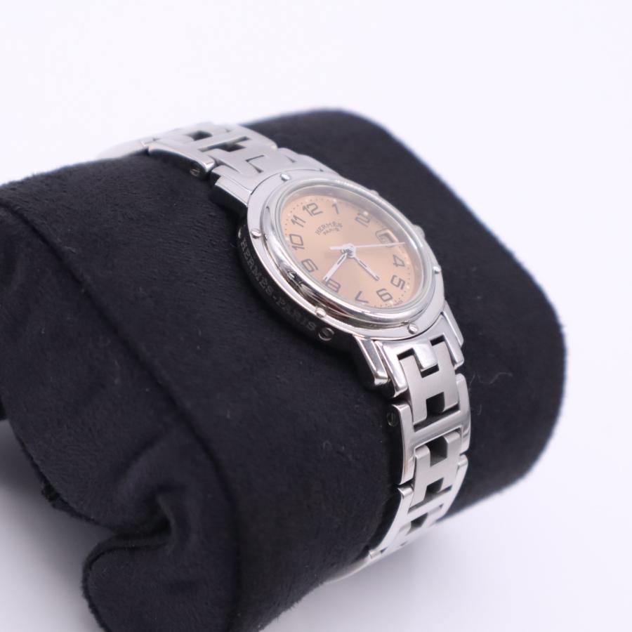 ★3日以内返品可★ 美品 HERMES エルメス クリッパー 腕時計 クオーツ ステンレススティール 文字盤 ピンク 稼働 | HERMES | 04