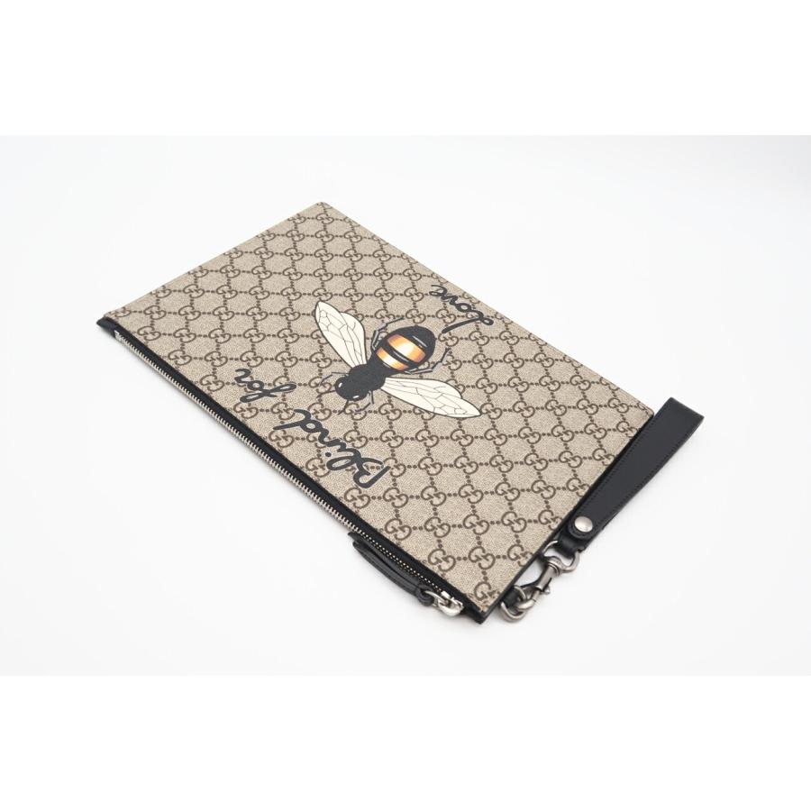 ★3日以内返品可★ 極美品 GUCCI グッチ GGスプリーム BEE プリント PVC×レザー ポーチ 473904 | GUCCI | 02